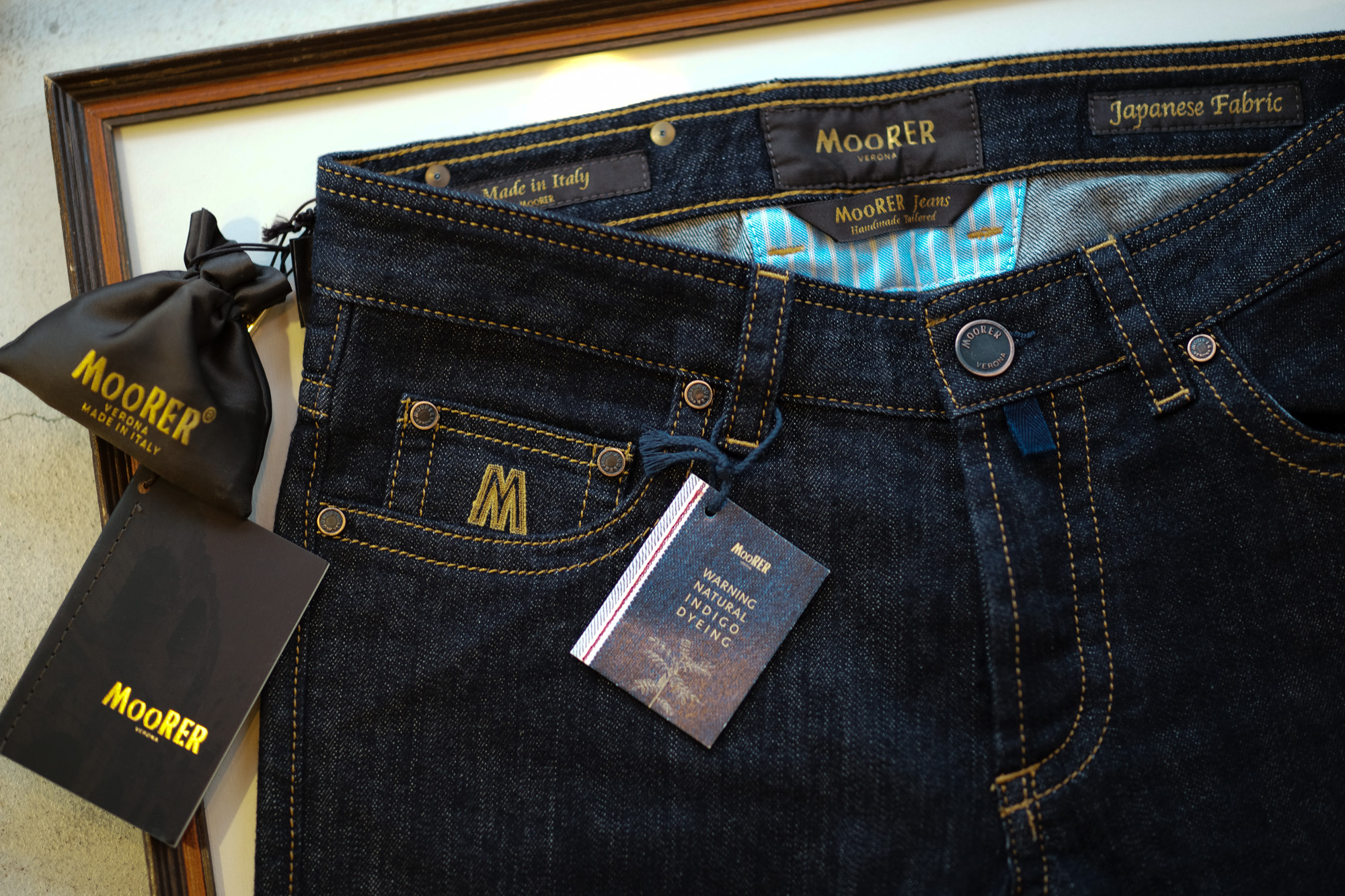 MOORER (ムーレー) GIOTTO-DC109LAV (ジオット) Japanese Fabric Comfort Denim (コンフォートデニム) ストレッチ ジーンズ デニムパンツ WASHING 100 (インディゴ) Made in italy (イタリア製) 2019 秋冬新作 Alto e Diritto altoediritto アルトエデリット