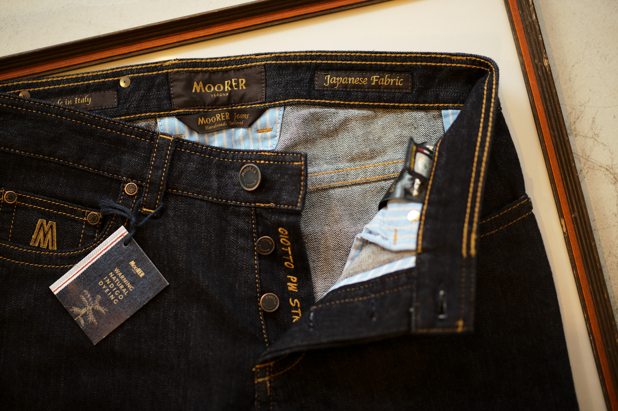 MOORER (ムーレー) GIOTTO-DC109LAV (ジオット) Japanese Fabric Comfort Denim (コンフォートデニム) ストレッチ ジーンズ デニムパンツ WASHING 100 (インディゴ) Made in italy (イタリア製) 2019 秋冬新作 Alto e Diritto altoediritto アルトエデリット