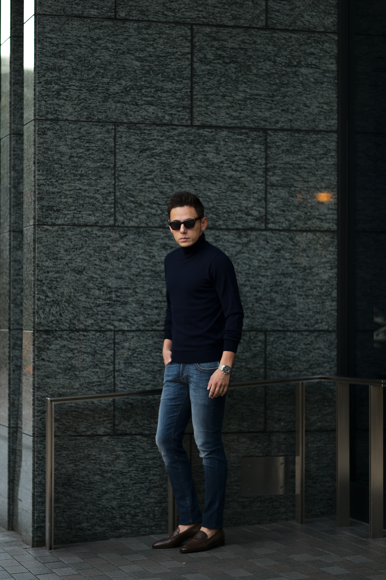 MOORER (ムーレー) GIOTTO-DC102 (ジオット) Japanese Fabric Comfort Denim (コンフォートデニム) ストレッチ ジーンズ デニムパンツ LAVAGGIO 6007 (ブルー)  Made in italy (イタリア製) 2019 秋冬新作  Alto e Diritto altoediritto アルトエデリット