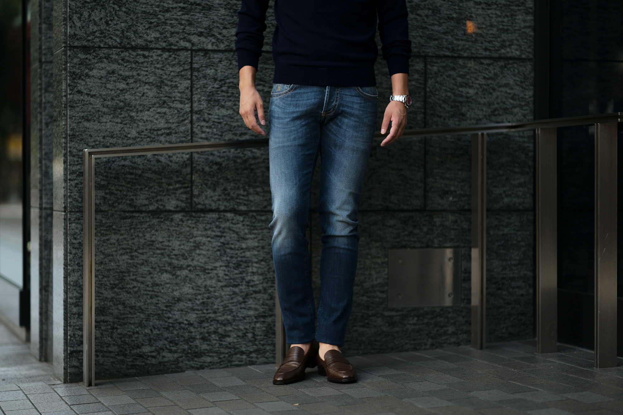 MOORER (ムーレー) GIOTTO-DC102 (ジオット) Japanese Fabric Comfort Denim (コンフォートデニム) ストレッチ ジーンズ デニムパンツ LAVAGGIO 6007 (ブルー)  Made in italy (イタリア製) 2019 秋冬新作  Alto e Diritto altoediritto アルトエデリット