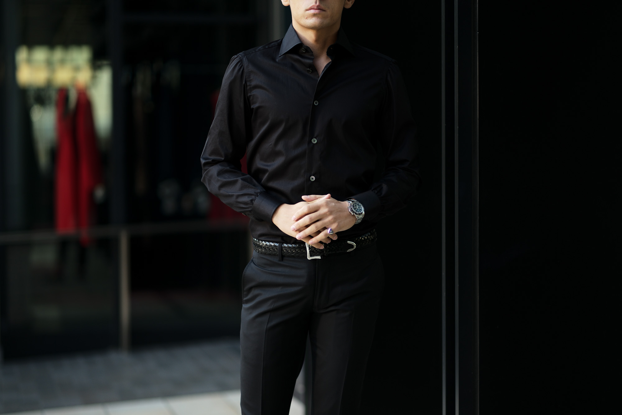 AVINO(アヴィーノ) Poplin Dress Shirts コットン ブロード ポプリン ドレスシャツ BLACK(ブラック) made in italy (イタリア製) 2019 秋冬新作 愛知 名古屋 altoediritto アルトエデリット