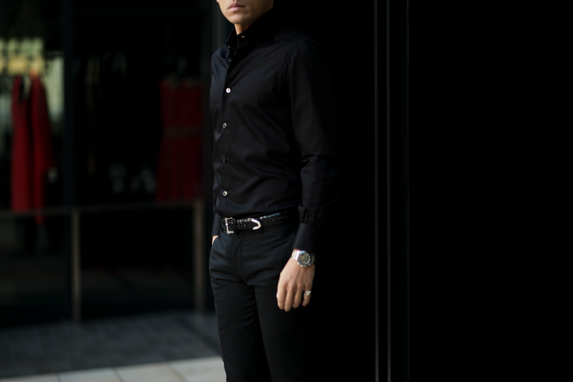 AVINO(アヴィーノ) Poplin Dress Shirts コットン ブロード ポプリン ドレスシャツ BLACK(ブラック) made in italy (イタリア製) 2019 秋冬新作 愛知 名古屋 altoediritto アルトエデリット