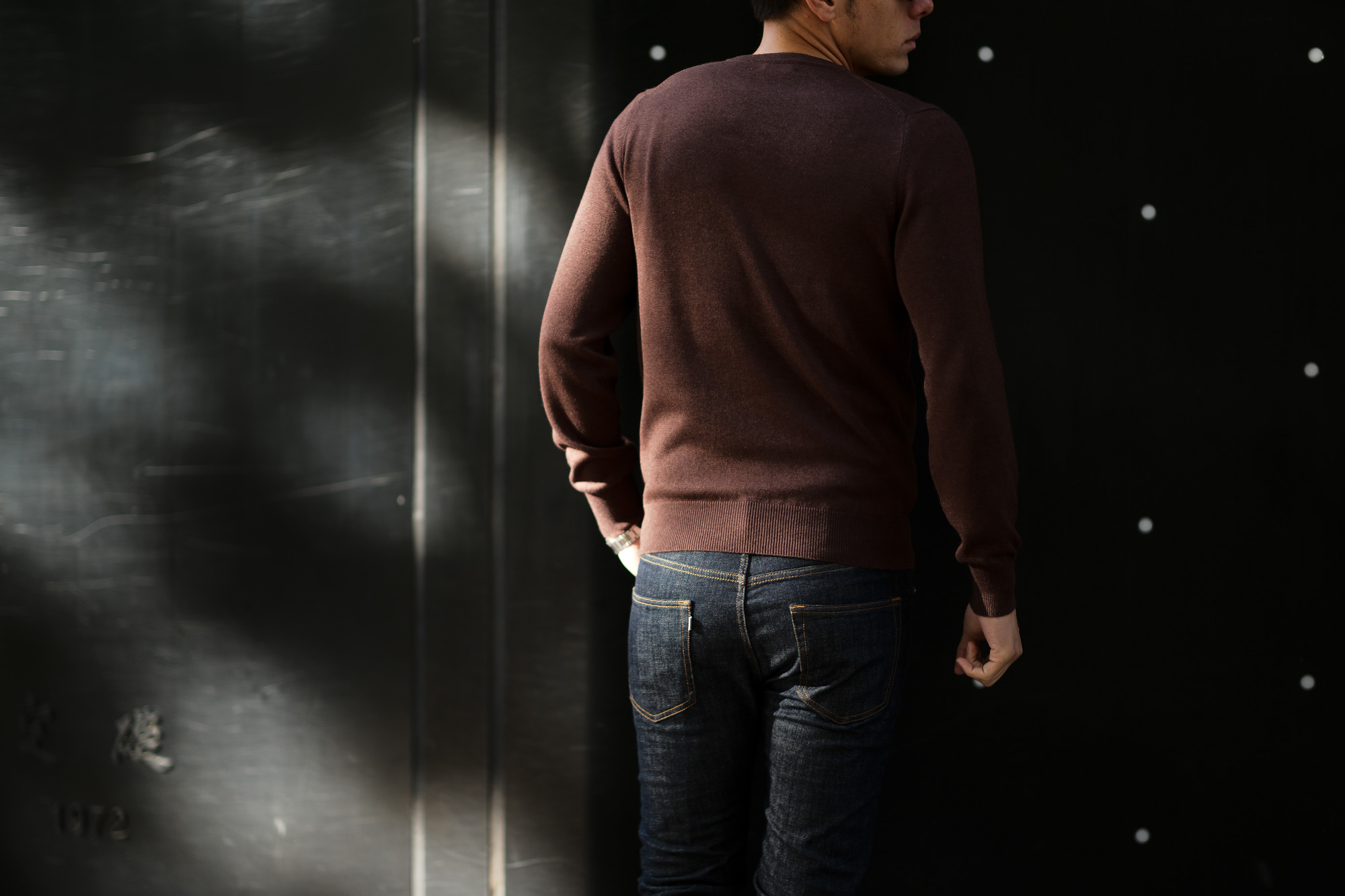 cuervo bopoha(クエルボ ヴァローナ) Sartoria Collection (サルトリア コレクション) Harrison(ハリソン) Silk Cashmere Crew Neck Sweater (シルクカシミヤ クルーネックセーター) ハイゲージ ニット セーター BROWN (ブラウン) 2019 秋冬新作 cuervobopoha 愛知 名古屋 altoediritto アルトエデリット