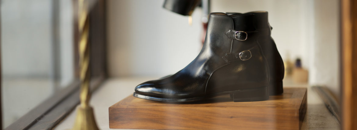 ENZO BONAFE(エンツォボナフェ) ART.3995 Double strap boot Du Puy Vitello デュプイ社ボックスカーフ ダブルストラップブーツ NERO (ブラック) made in italy (イタリア製) 2019 秋冬新作 enzobonafe 愛知 名古屋 Alto e Diritto アルト エ デリット alto e diritto アルトエデリット 5,5.5,6,6.5,7,7.5,8,8.5,9,9.5