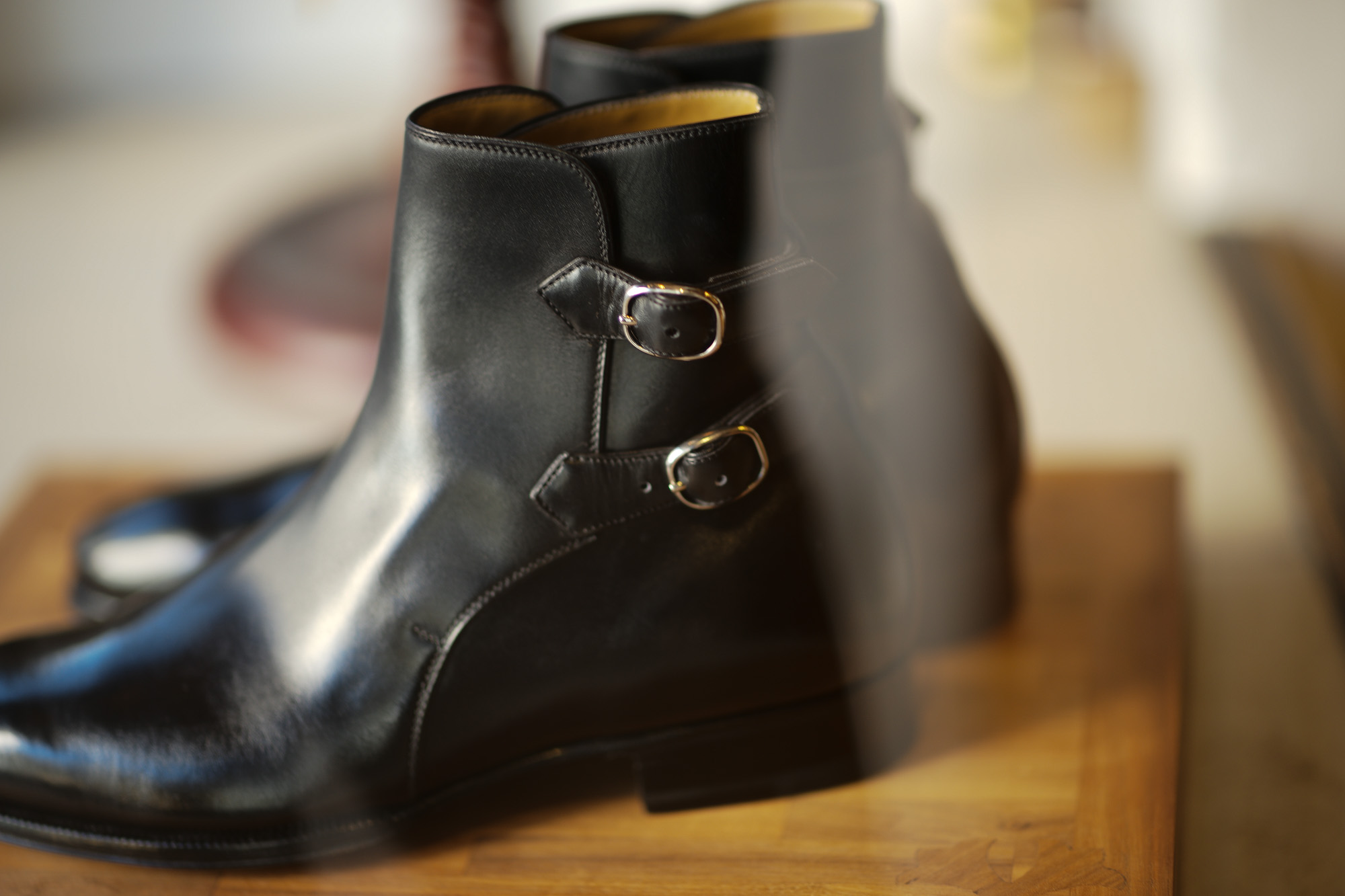 ENZO BONAFE(エンツォボナフェ) ART.3995 Double strap boot Du Puy Vitello デュプイ社ボックスカーフ ダブルストラップブーツ NERO (ブラック) made in italy (イタリア製) 2019 秋冬新作 enzobonafe 愛知 名古屋 Alto e Diritto アルト エ デリット alto e diritto アルトエデリット 5,5.5,6,6.5,7,7.5,8,8.5,9,9.5