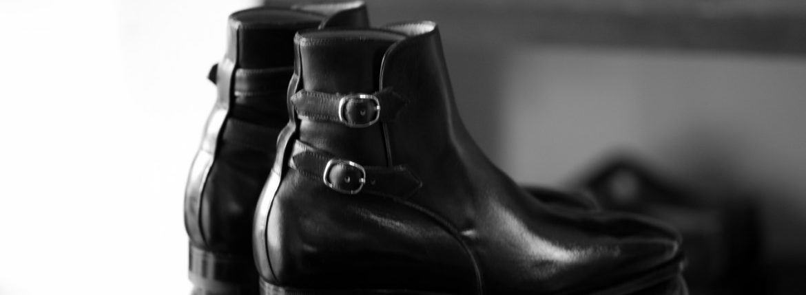 ENZO BONAFE(エンツォボナフェ) ART.3995 Double strap boot Du Puy Vitello デュプイ社ボックスカーフ ダブルストラップブーツ NERO (ブラック) made in italy (イタリア製) 2020 秋冬 【ご予約受付中】 enzobonafe 愛知 名古屋 Alto e Diritto アルト エ デリット alto e diritto アルトエデリット 5,5.5,6,6.5,7,7.5,8,8.5,9,9.5