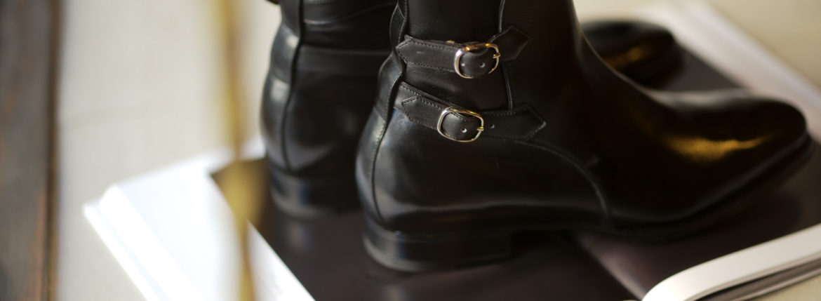 ENZO BONAFE(エンツォボナフェ) ART.3995 Double strap boot Du Puy Vitello デュプイ社ボックスカーフ ダブルストラップブーツ NERO (ブラック) made in italy (イタリア製) 2019 秋冬新作 enzobonafe 愛知 名古屋 Alto e Diritto アルト エ デリット alto e diritto アルトエデリット 5,5.5,6,6.5,7,7.5,8,8.5,9,9.5