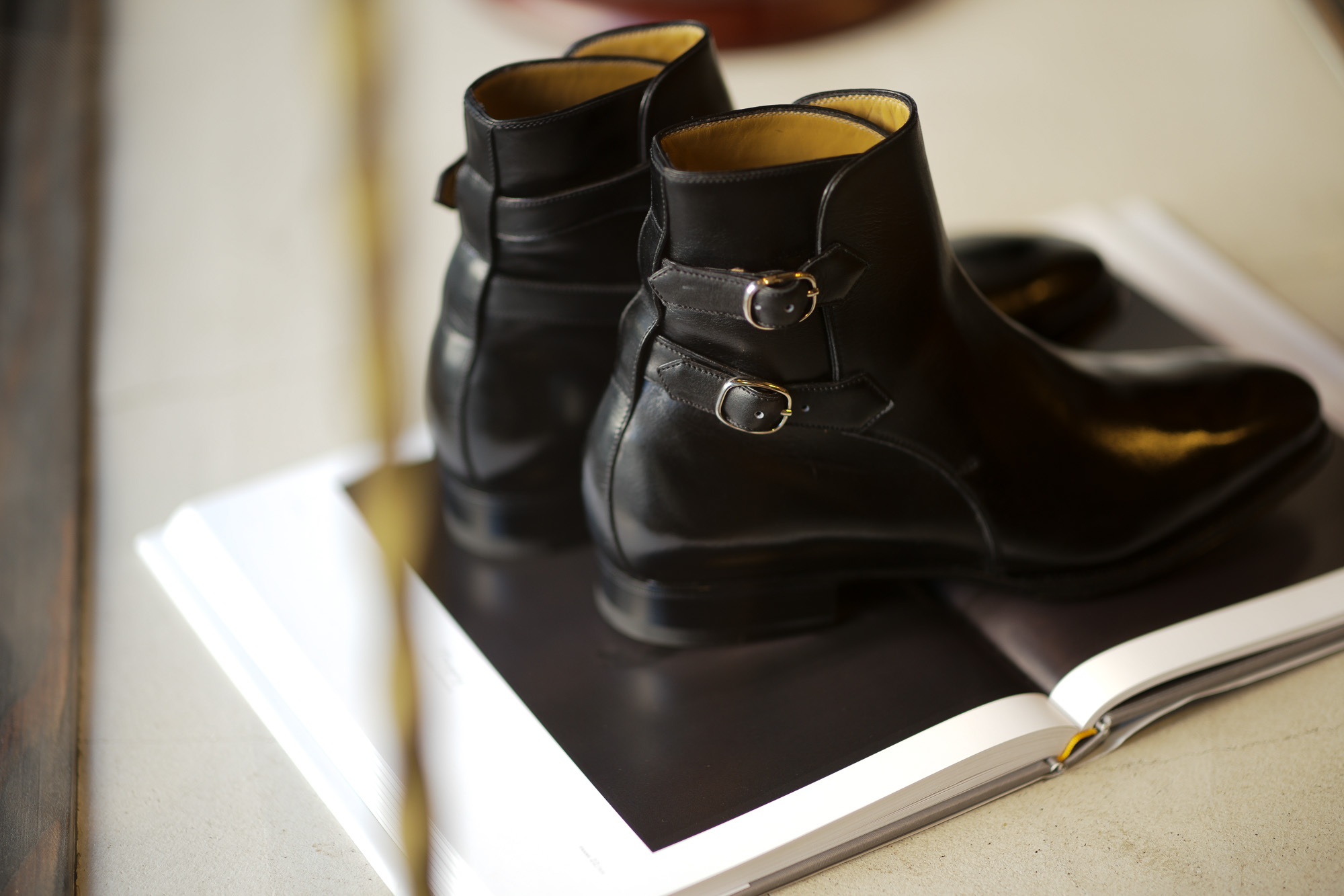 ENZO BONAFE(エンツォボナフェ) ART.3995 Double strap boot Du Puy Vitello デュプイ社ボックスカーフ ダブルストラップブーツ NERO (ブラック) made in italy (イタリア製) 2019 秋冬新作 enzobonafe 愛知 名古屋 Alto e Diritto アルト エ デリット alto e diritto アルトエデリット 5,5.5,6,6.5,7,7.5,8,8.5,9,9.5