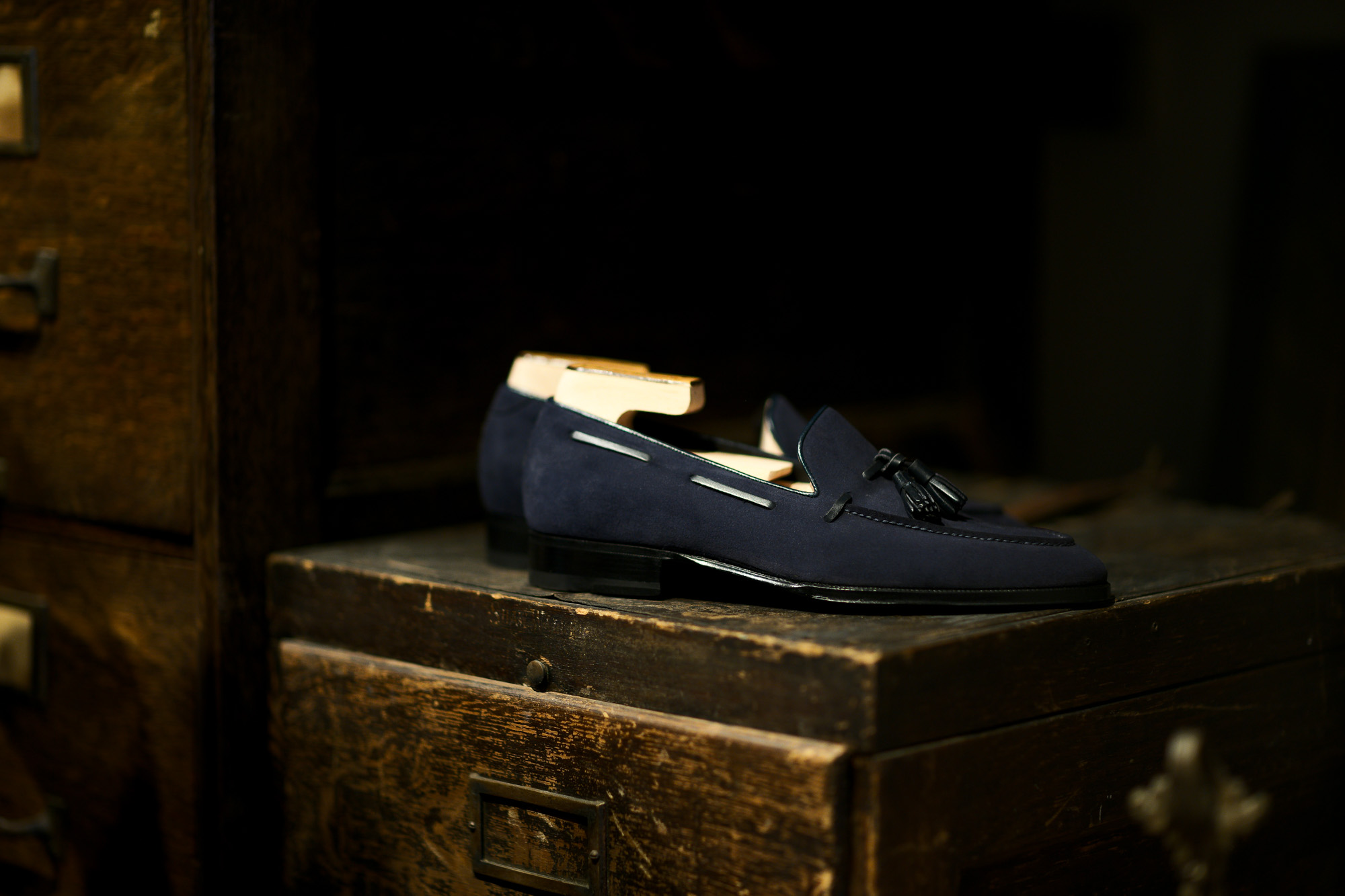 ENZO BONAFE(エンツォボナフェ) ART. EB-07 Tassel Loafer タッセルローファー SUPERBUCK スーパーバック スエードレザー ドレスシューズ ローファー BALTIC(ネイビー) made in italy (イタリア製) 2019 愛知 名古屋 enzobonafe エンツォボナフェ eb08 ローファー zodiac nagoya alto e diritto altoediritto アルトエデリット