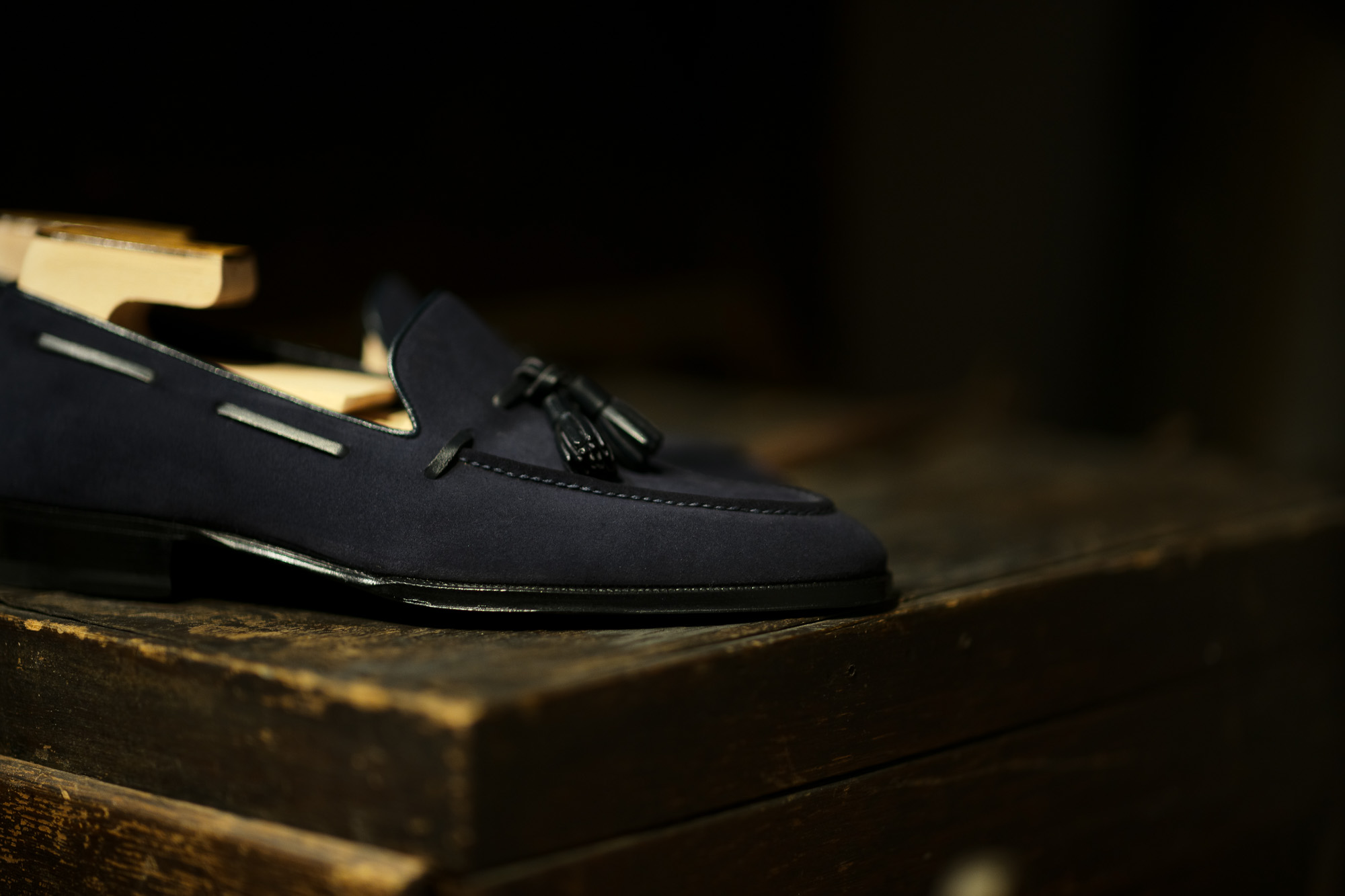 ENZO BONAFE(エンツォボナフェ) ART. EB-07 Tassel Loafer タッセルローファー SUPERBUCK スーパーバック スエードレザー ドレスシューズ ローファー BALTIC(ネイビー) made in italy (イタリア製) 2019 愛知 名古屋 enzobonafe エンツォボナフェ eb08 ローファー zodiac nagoya alto e diritto altoediritto アルトエデリット