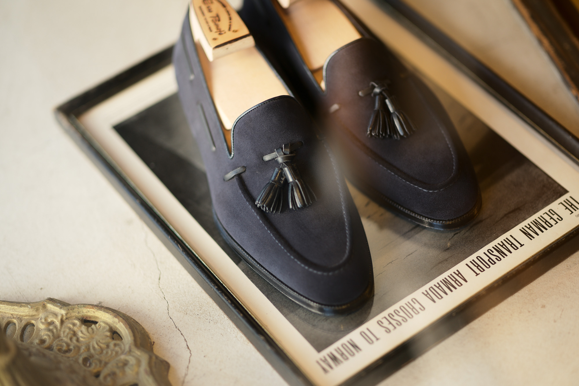 ENZO BONAFE(エンツォボナフェ) ART. EB-07 Tassel Loafer タッセルローファー SUPERBUCK スーパーバック スエードレザー ドレスシューズ ローファー BALTIC(ネイビー) made in italy (イタリア製) 2020 愛知 名古屋 enzobonafe エンツォボナフェ eb08 ローファー zodiac nagoya alto e diritto altoediritto アルトエデリット