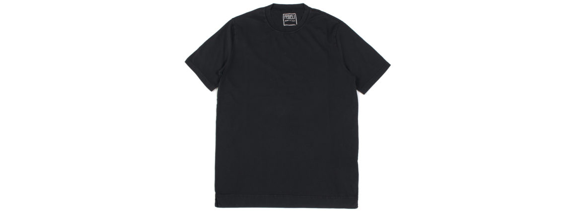 FEDELI(フェデーリ) Crew Neck T-shirt (クルーネック Tシャツ) ギザコットン Tシャツ BLACK (ブラック・36) made in italy (イタリア製) 2020 春夏 【ご予約開始】のイメージ