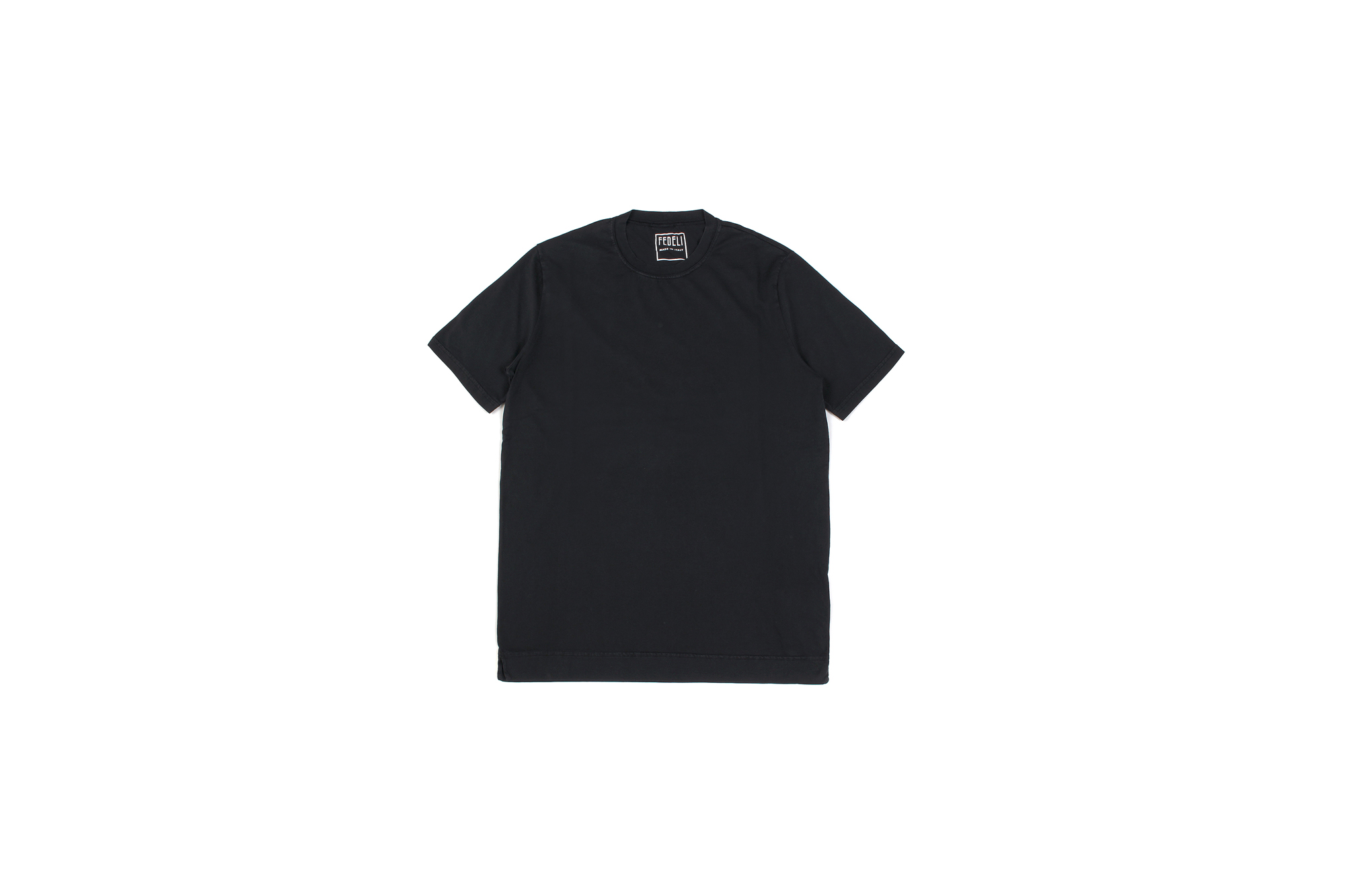 FEDELI(フェデーリ) Crew Neck T-shirt (クルーネック Tシャツ) ギザコットン Tシャツ BLACK (ブラック・36) made in italy (イタリア製) 2020 春夏 【ご予約開始】愛知 名古屋 altoediritto アルトエデリット TEE