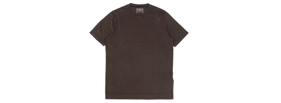 FEDELI(フェデーリ) Crew Neck T-shirt (クルーネック Tシャツ) ギザコットン Tシャツ BROWN (ブラウン・811) made in italy (イタリア製) 2020 春夏 【ご予約開始】愛知 名古屋 altoediritto アルトエデリット TEE