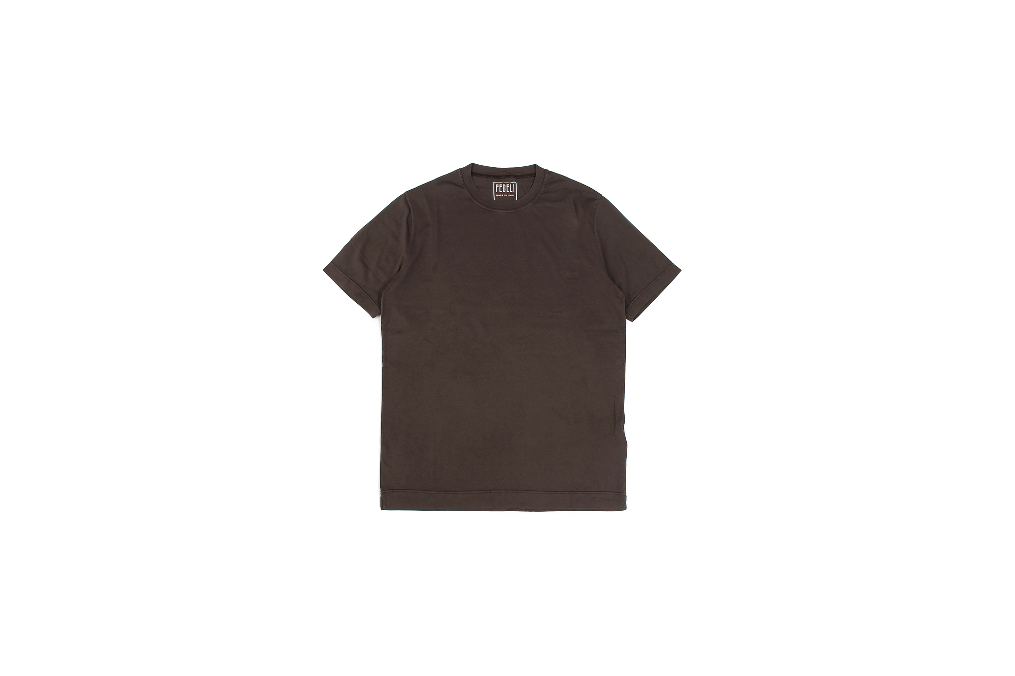 FEDELI(フェデーリ) Crew Neck T-shirt (クルーネック Tシャツ) ギザコットン Tシャツ BROWN (ブラウン・811) made in italy (イタリア製) 2020 春夏 【ご予約開始】愛知 名古屋 altoediritto アルトエデリット TEE