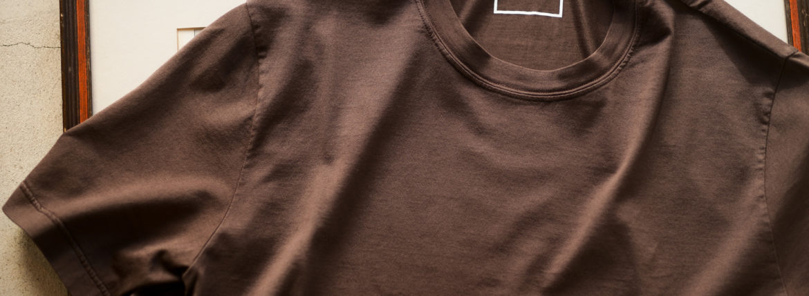 FEDELI(フェデーリ) Crew Neck T-shirt (クルーネック Tシャツ) ギザコットン Tシャツ BROWN (ブラウン・811) made in italy (イタリア製) 2020 春夏 【ご予約受付中】愛知 名古屋 altoediritto アルトエデリット TEE