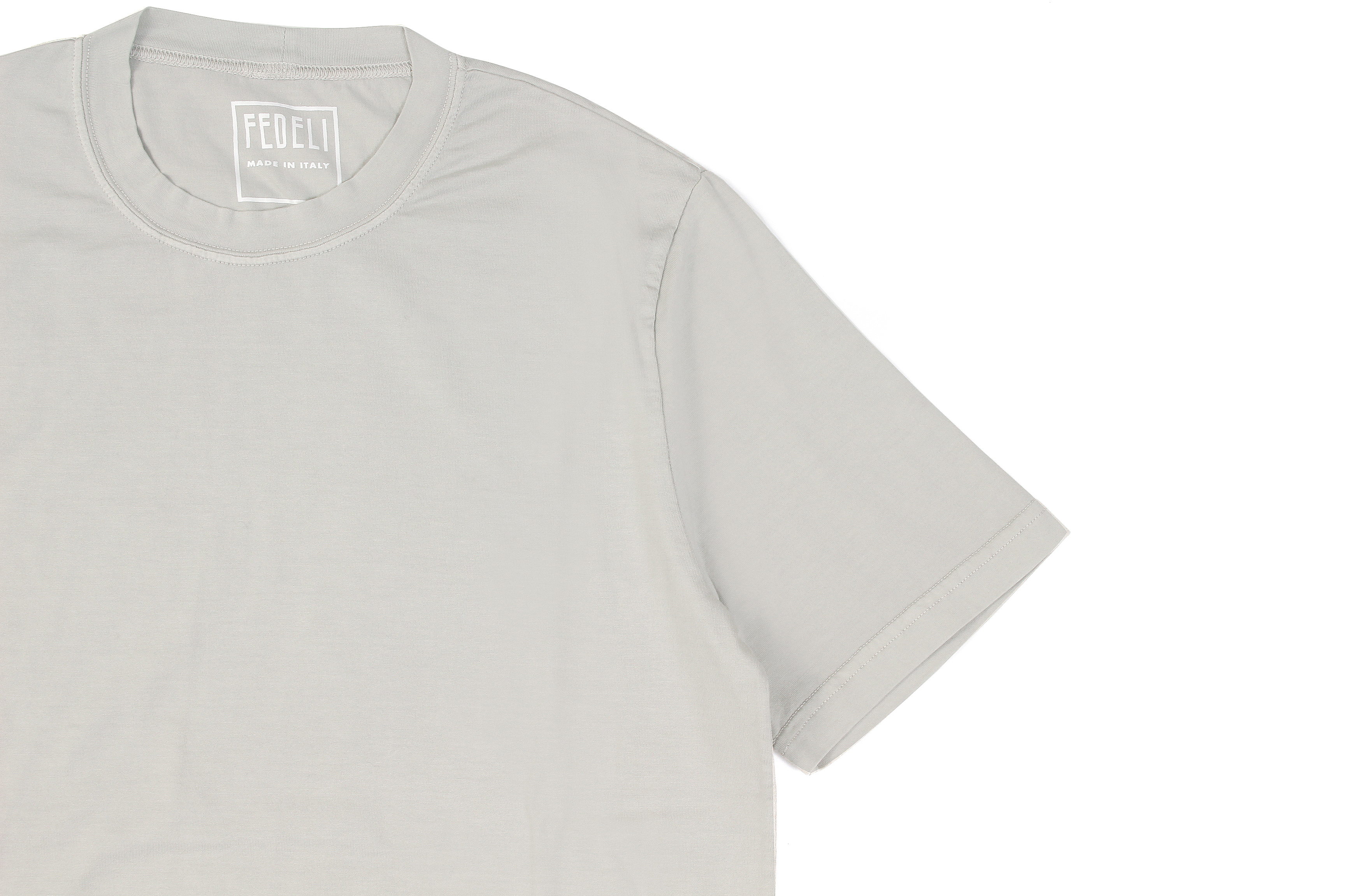 FEDELI(フェデーリ) Crew Neck T-shirt (クルーネック Tシャツ) ギザコットン Tシャツ GREGE (グレージュ・11) made in italy (イタリア製) 2020 春夏 【ご予約開始】愛知 名古屋 altoediritto アルトエデリット TEE