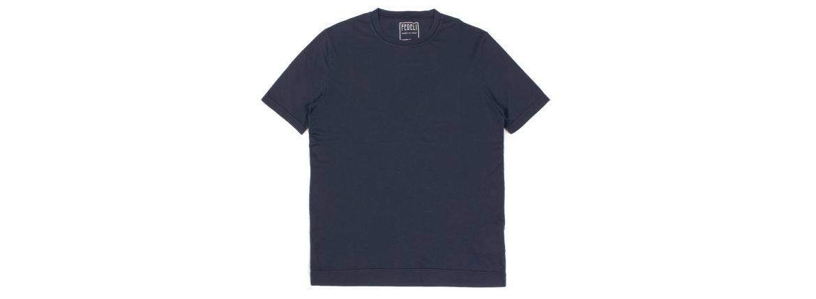 FEDELI(フェデーリ) Crew Neck T-shirt (クルーネック Tシャツ) ギザコットン Tシャツ NAVY (ネイビー・628) made in italy (イタリア製) 2020 春夏 【ご予約開始】愛知 名古屋 altoediritto アルトエデリット TEE