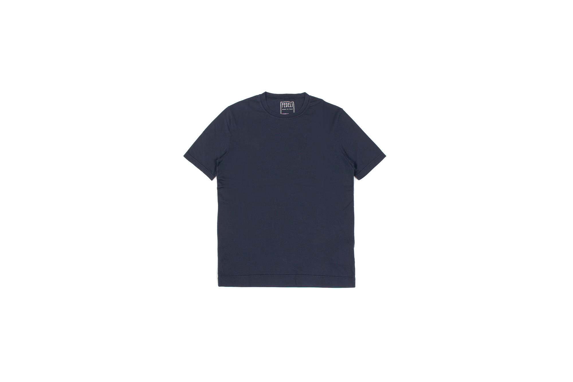 FEDELI(フェデーリ) Crew Neck T-shirt (クルーネック Tシャツ) ギザコットン Tシャツ NAVY (ネイビー・628) made in italy (イタリア製) 2020 春夏 【ご予約開始】愛知 名古屋 altoediritto アルトエデリット TEE