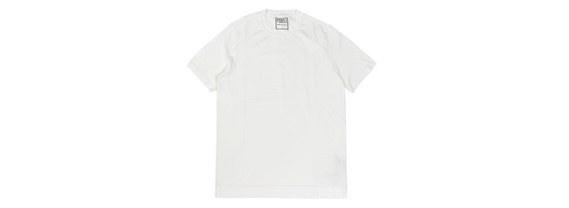FEDELI(フェデーリ) Crew Neck T-shirt (クルーネック Tシャツ) ギザコットン Tシャツ WHITE (ホワイト・41) made in italy (イタリア製) 2020 春夏 【ご予約開始】のイメージ