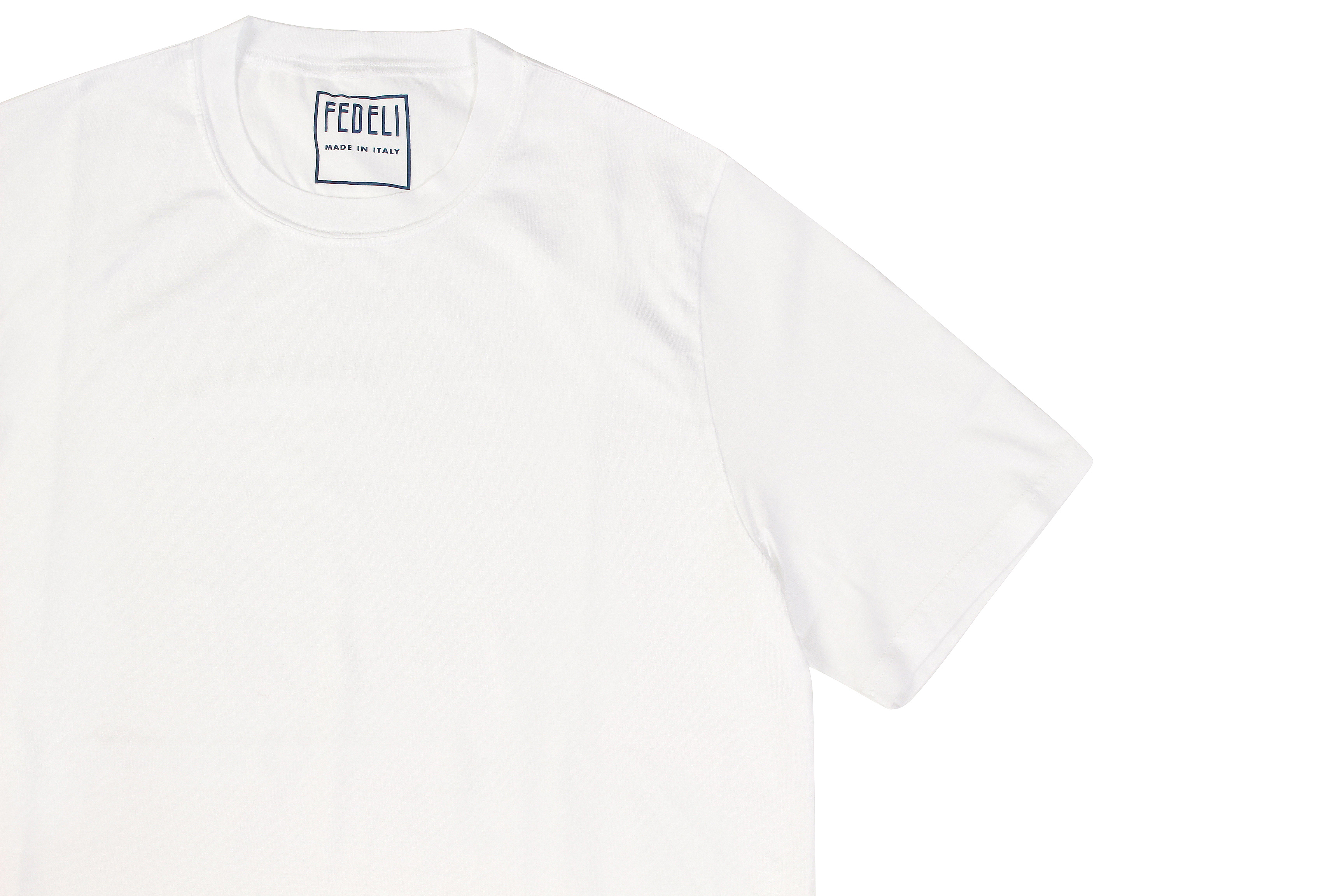 FEDELI(フェデーリ) Crew Neck T-shirt (クルーネック Tシャツ) ギザコットン Tシャツ WHITE (ホワイト・41) made in italy (イタリア製) 2020 春夏 【ご予約開始】愛知 名古屋 altoediritto アルトエデリット TEE