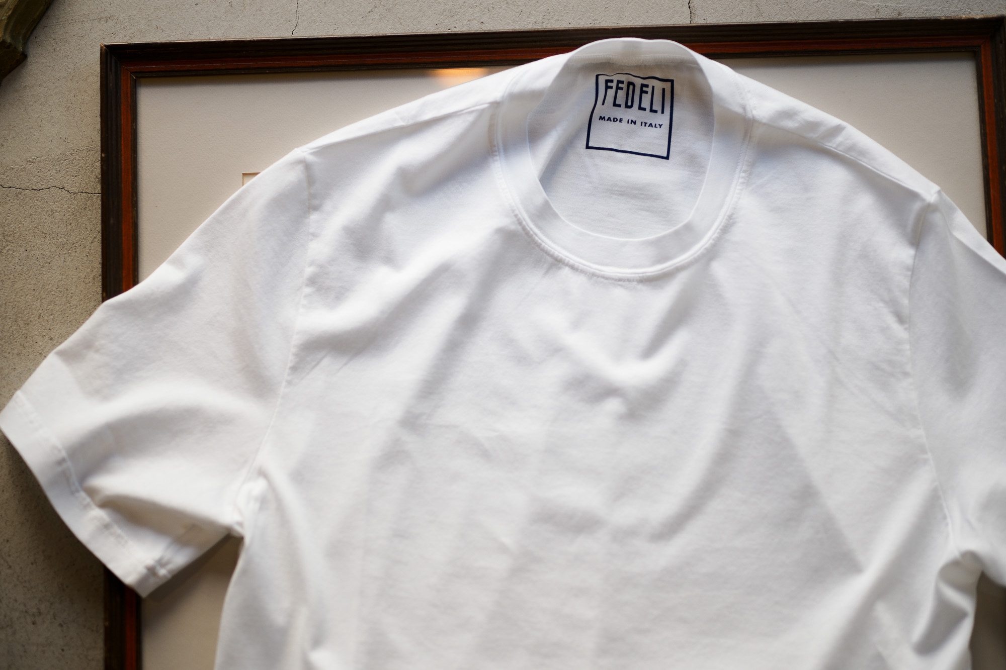 FEDELI(フェデーリ) Crew Neck T-shirt (クルーネック Tシャツ) ギザコットン Tシャツ WHITE (ホワイト・41) made in italy (イタリア製) 2020 春夏 【ご予約受付中】愛知 名古屋 altoediritto アルトエデリット TEE