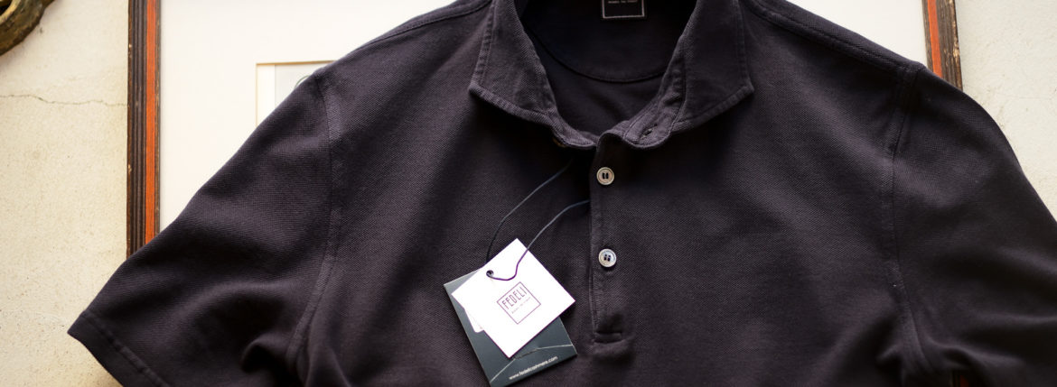 FEDELI(フェデーリ) Piquet Polo Shirt (ピケ ポロシャツ) カノコ ポロシャツ NAVY (ネイビー・626) made in italy (イタリア製)2020 春夏 【ご予約受付中】のイメージ