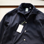 Finamore (フィナモレ) SEUL ITALIAN COLOR STRETCH COTTON SHIRTS ストレッチコットン ワンピースカラー シャツ NAVY (ネイビー) made in italy (イタリア製) 2020 春夏新作  【第1便入荷しました】【フリー分発売開始】のイメージ