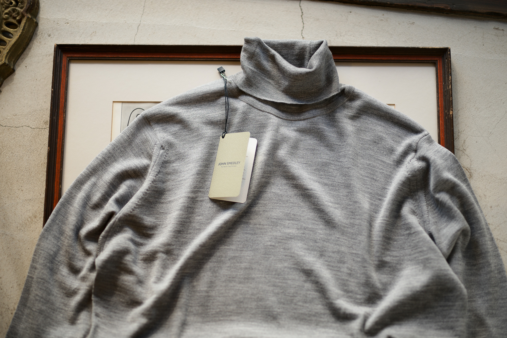 JOHN SMEDLEY (ジョンスメドレー) ORTA (オルタ) 30G Merino Wool (30ゲージメリノウール) タートルネックセーター SILVER (シルバー) Made in England (イギリス製) 2019 秋冬新作  【入荷しました】【フリー分発売開始】 愛知 名古屋 altoediritto アルトエデリット