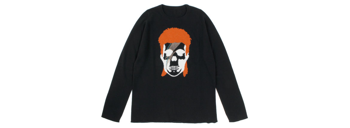 lucien pellat-finet(ルシアン ペラフィネ) David Bowie Skull Cashmere Sweater (デヴィッド ボウイ スカル カシミア セーター) インターシャ カシミア スカル セーター BLACK × NIVEOUS (ブラック × ホワイト) 愛知 名古屋 altoediritto アルトエデリット