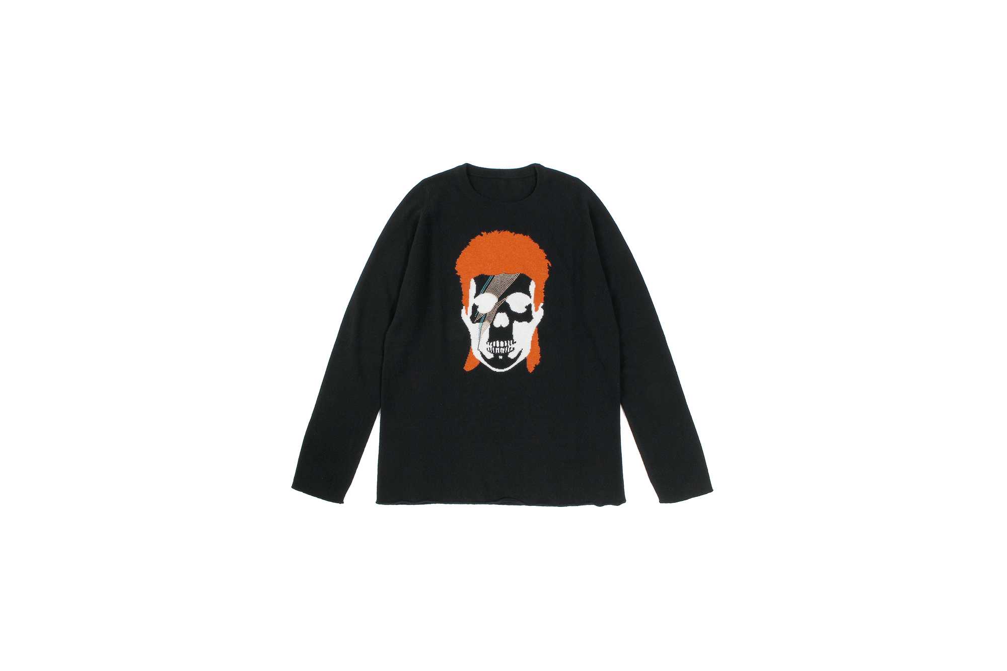 lucien pellat-finet(ルシアン ペラフィネ) David Bowie Skull Cashmere Sweater (デヴィッド ボウイ スカル カシミア セーター) インターシャ カシミア スカル セーター BLACK × NIVEOUS (ブラック × ホワイト) 愛知 名古屋 altoediritto アルトエデリット