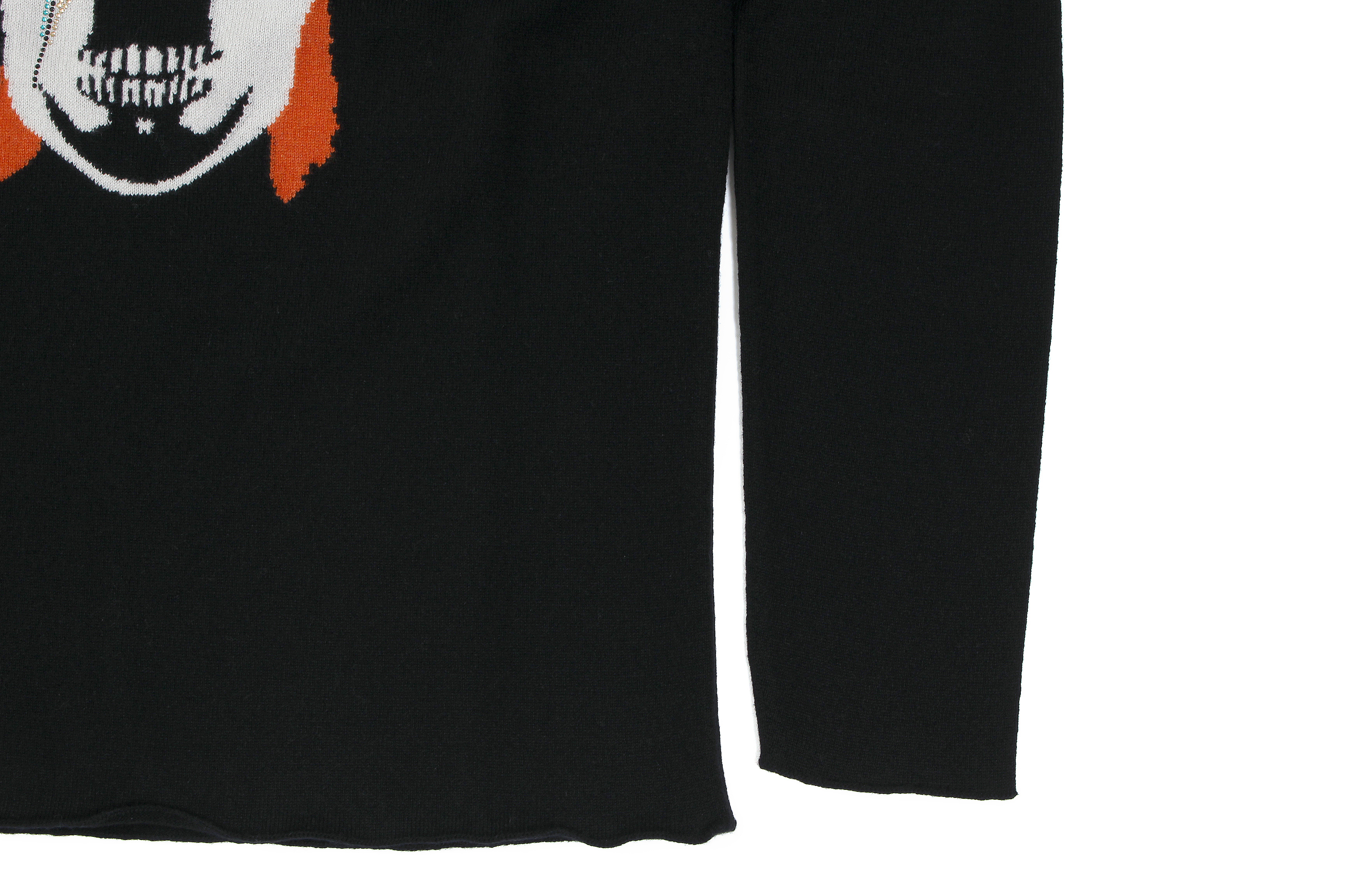 lucien pellat-finet(ルシアン ペラフィネ) David Bowie Skull Cashmere Sweater (デヴィッド ボウイ スカル カシミア セーター) インターシャ カシミア スカル セーター BLACK × NIVEOUS (ブラック × ホワイト) 愛知 名古屋 altoediritto アルトエデリット