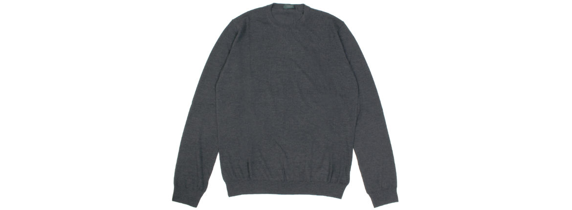 ZANONE(ザノーネ) Cashmere Crew Neck Sweater (カシミア クルーネック セーター) 18ゲージ カシミア ニット セーター CHARCOAL (チャコール・Z4944) made in italy (イタリア製) 2019 秋冬新作 愛知 名古屋 altoediritto アルトエデリット