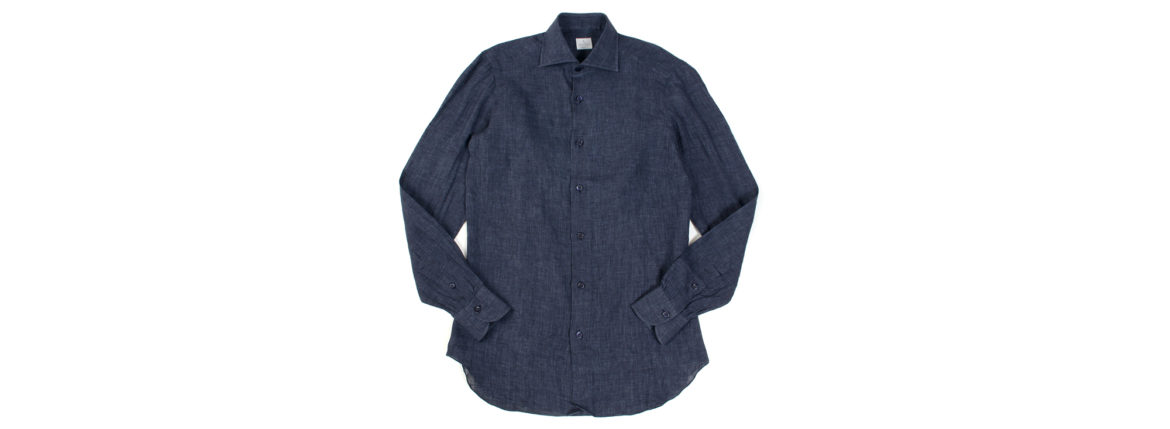 AVINO Laboratorio Napoletano(アヴィーノ・ラボラトリオ・ナポレターノ) Linen Dress Shirts (リネン ドレス シャツ) リネン100% ワイドカラー シャツ NAVY (ネイビー) made in italy (イタリア製) 2020 春夏 【ご予約開始】 愛知 名古屋 altoediritto アルトエデリット リネンシャツ