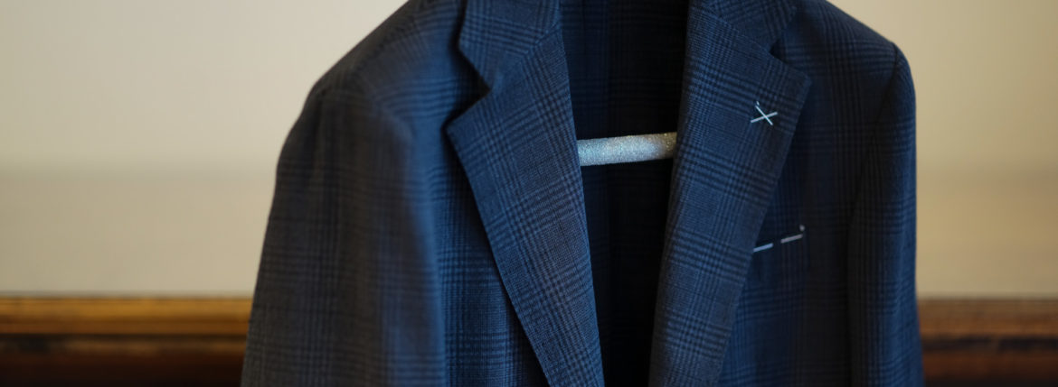 De Petrillo(デ ペトリロ) NUVOLA (ヌーボラ) ストレッチ シアサッカー グレンチェック ジャケット NAVY (ネイビー・454) Made in italy (イタリア製) 2020 春夏新作 デペトリロ 愛知 名古屋 altoediritto アルトエデリット