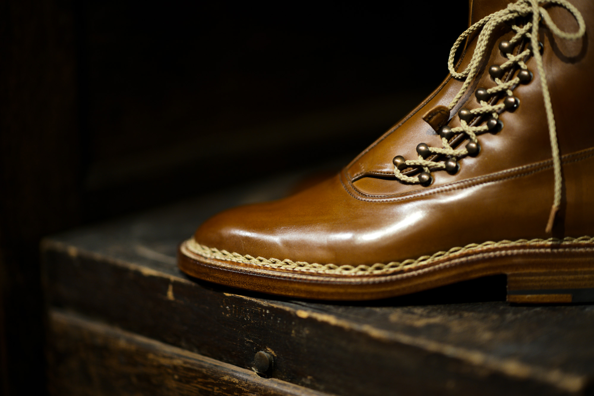 ENZO BONAFE(エンツォボナフェ) ART.3983 Lace up Boots(レースアップブーツ) Horween Shell Cordovan Leather ホーウィン社シェルコードバンレザー ドレスシューズ ドレスブーツ BOURBON (バーボン) made in italy (イタリア製) エンツォボナフェ レースアップブーツ コードバン バーボン スペシャルブーツ 愛知 名古屋 altoediritto アルトエデリット