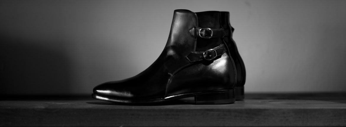 ENZO BONAFE(エンツォボナフェ) ART.3995 Double strap boot Du Puy Vitello デュプイ社ボックスカーフ ダブルストラップブーツ NERO (ブラック) made in italy (イタリア製) 2020 秋冬 【ご予約受付中】enzobonafe 愛知 名古屋 Alto e Diritto アルト エ デリット alto e diritto アルトエデリット 5,5.5,6,6.5,7,7.5,8,8.5,9,9.5