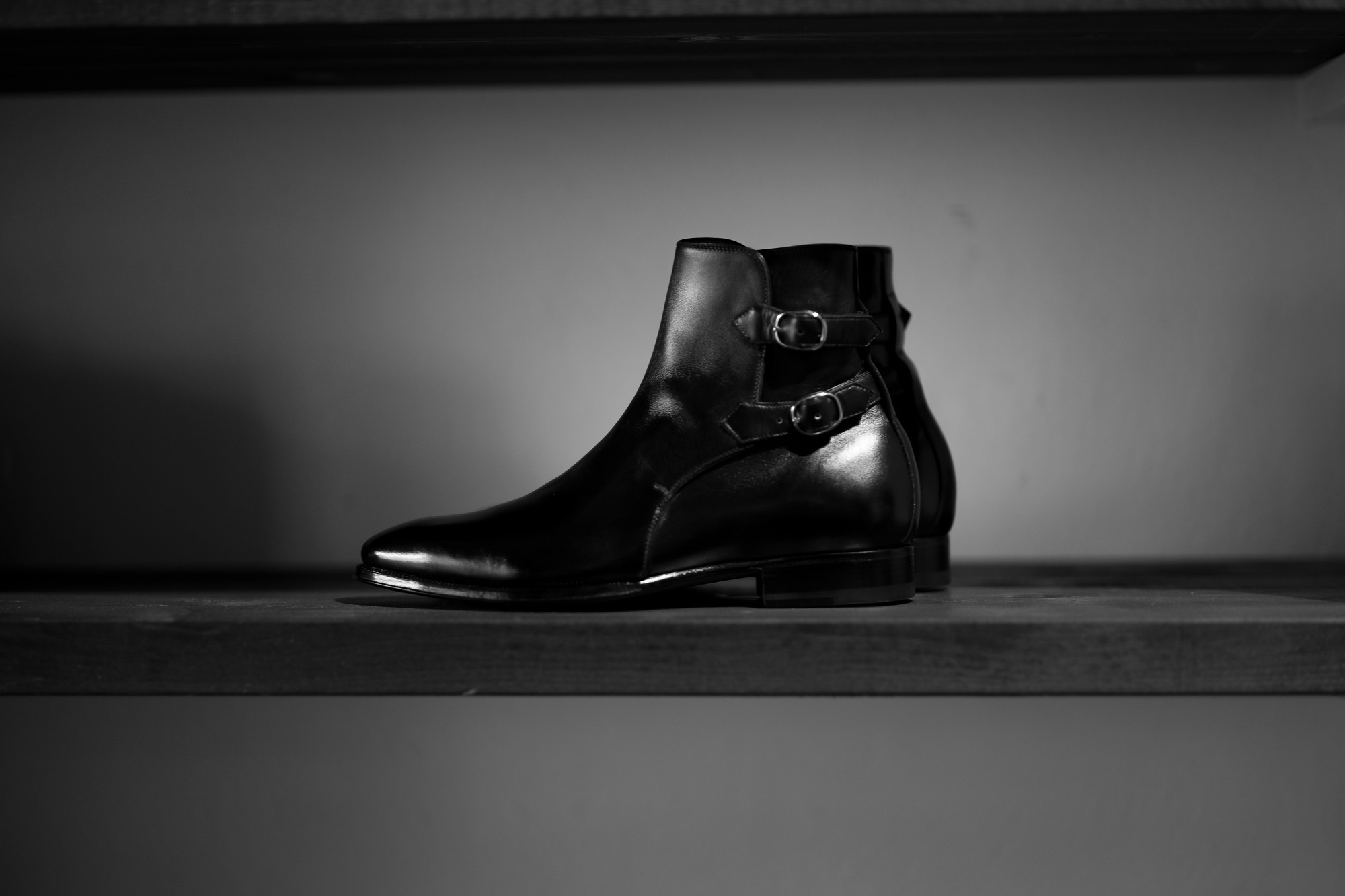 ENZO BONAFE(エンツォボナフェ) ART.3995 Double strap boot Du Puy Vitello デュプイ社ボックスカーフ ダブルストラップブーツ NERO (ブラック) made in italy (イタリア製) 2020 秋冬 【ご予約受付中】enzobonafe 愛知 名古屋 Alto e Diritto アルト エ デリット alto e diritto アルトエデリット 5,5.5,6,6.5,7,7.5,8,8.5,9,9.5