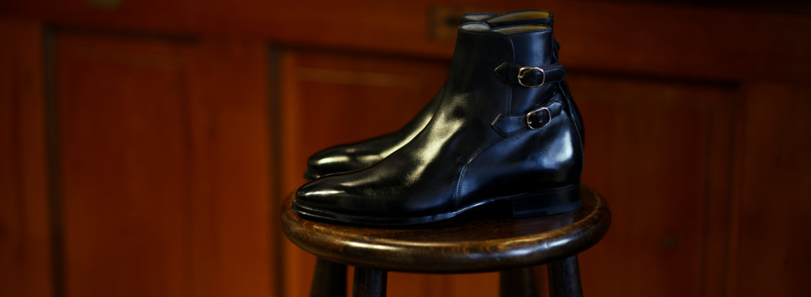 ENZO BONAFE(エンツォボナフェ) ART.3995 Double strap boot Du Puy Vitello デュプイ社ボックスカーフ ダブルストラップブーツ NERO (ブラック) made in italy (イタリア製) 2020 秋冬 【ご予約受付中】enzobonafe 愛知 名古屋 Alto e Diritto アルト エ デリット alto e diritto アルトエデリット 5,5.5,6,6.5,7,7.5,8,8.5,9,9.5