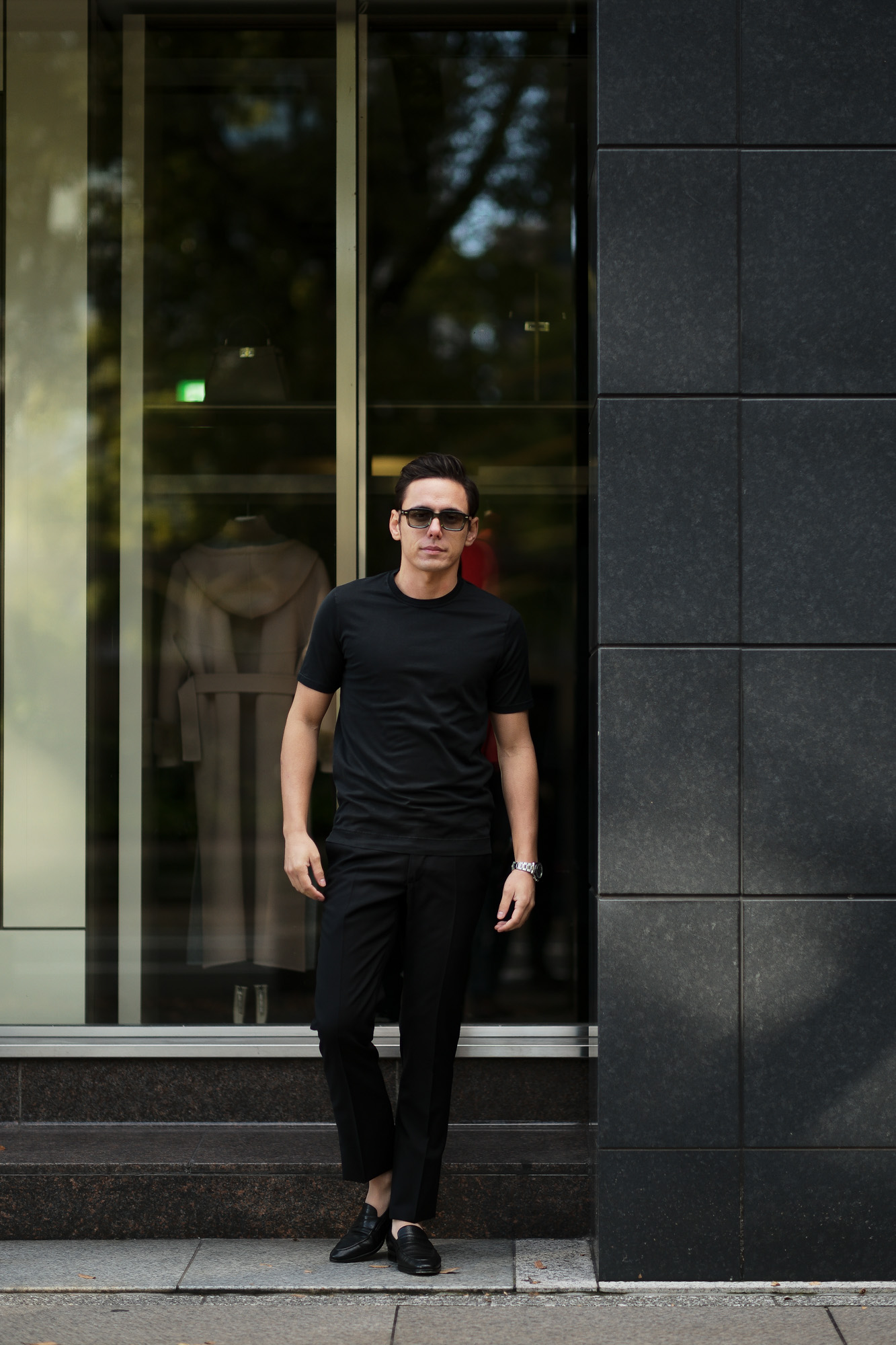 FEDELI(フェデーリ) Crew Neck T-shirt (クルーネック Tシャツ) ギザコットン Tシャツ BLACK (ブラック・36) made in italy (イタリア製) 2020 春夏 【ご予約受付中】愛知 名古屋 altoediritto アルトエデリット TEE