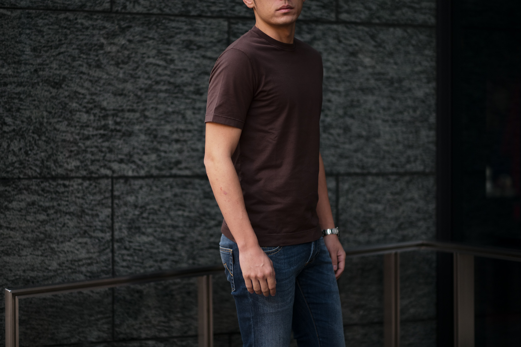 FEDELI(フェデーリ) Crew Neck T-shirt (クルーネック Tシャツ) ギザコットン Tシャツ BROWN (ブラウン・811) made in italy (イタリア製) 2020 春夏 【ご予約受付中】 愛知 名古屋 altoediritto アルトエデリット TEE