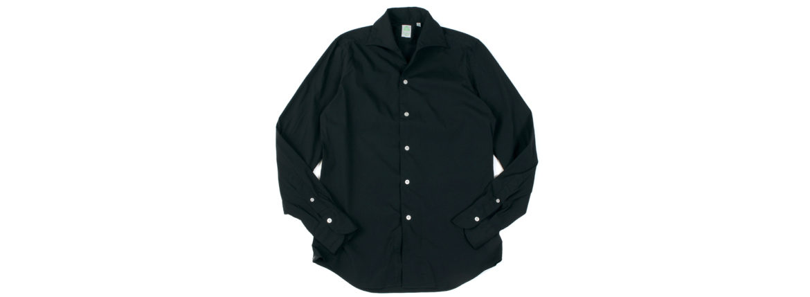 Finamore (フィナモレ) SEUL ITALIAN COLOR STRETCH COTTON SHIRTS ストレッチコットン ワンピースカラー シャツ BLACK (ブラック) made in italy (イタリア製) 2020 春夏新作 愛知 名古屋 altoediritto アルトエデリット シャツ