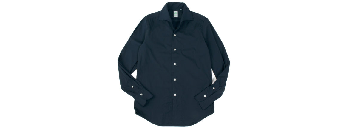 Finamore (フィナモレ) SEUL ITALIAN COLOR STRETCH COTTON SHIRTS ストレッチコットン ワンピースカラー シャツ NAVY (ネイビー) made in italy (イタリア製) 2020 春夏新作 愛知 名古屋 altoediritto アルトエデリット シャツ