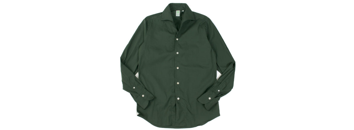 Finamore (フィナモレ) SEUL ITALIAN COLOR STRETCH COTTON SHIRTS ストレッチコットン ワンピースカラー シャツ OLIVE (オリーブ) made in italy (イタリア製) 2020 春夏新作 愛知 名古屋 altoediritto アルトエデリット シャツ