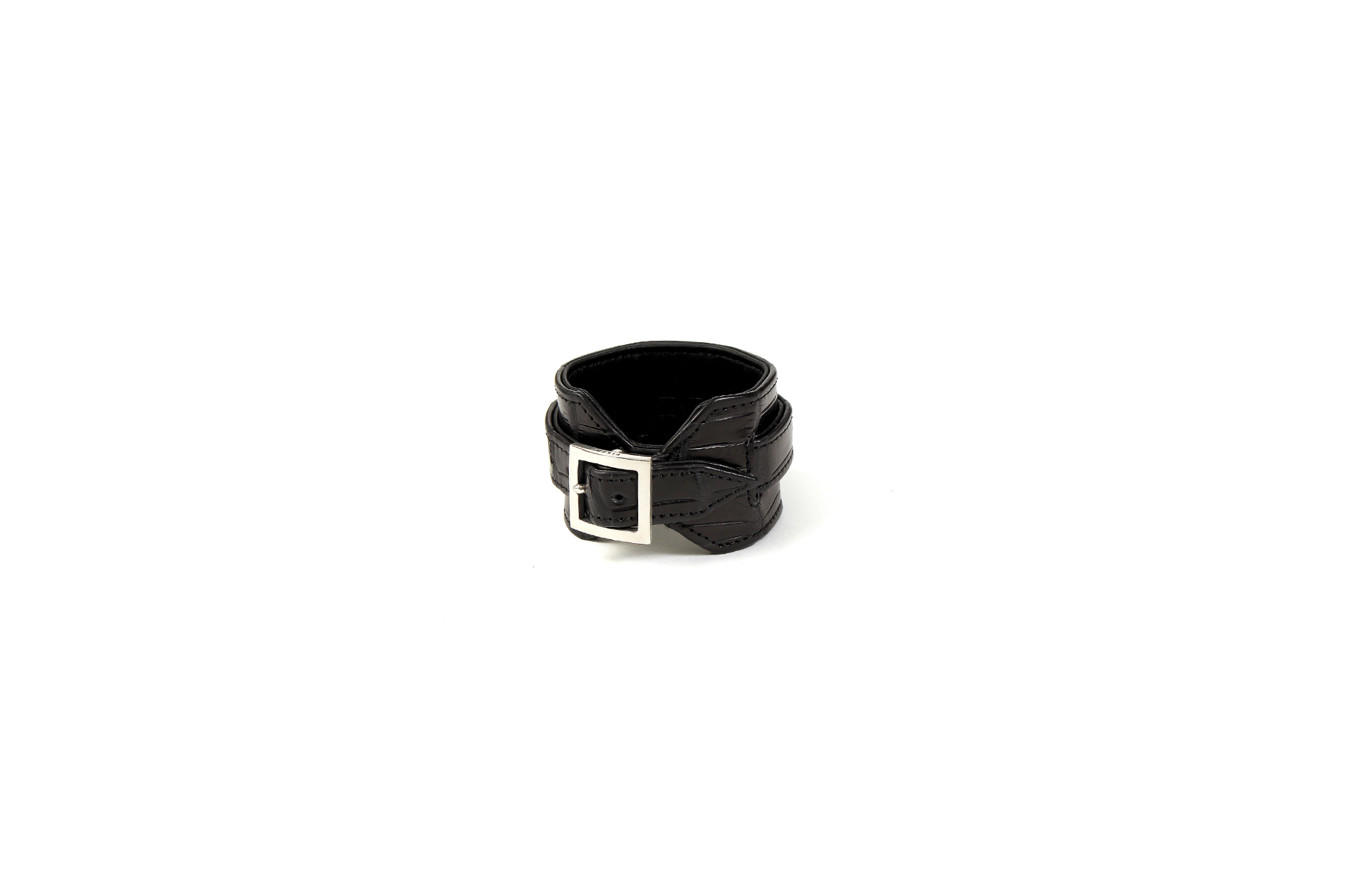 FIXER(フィクサー) LEATHER BRACELET 925 STERLING SILVER(925 スターリングシルバー) カーフ レザー ブレスレット BLACK (ブラック) 愛知 名古屋 altoediritto アルトエデリット クロコダイル ブレスレット バングル