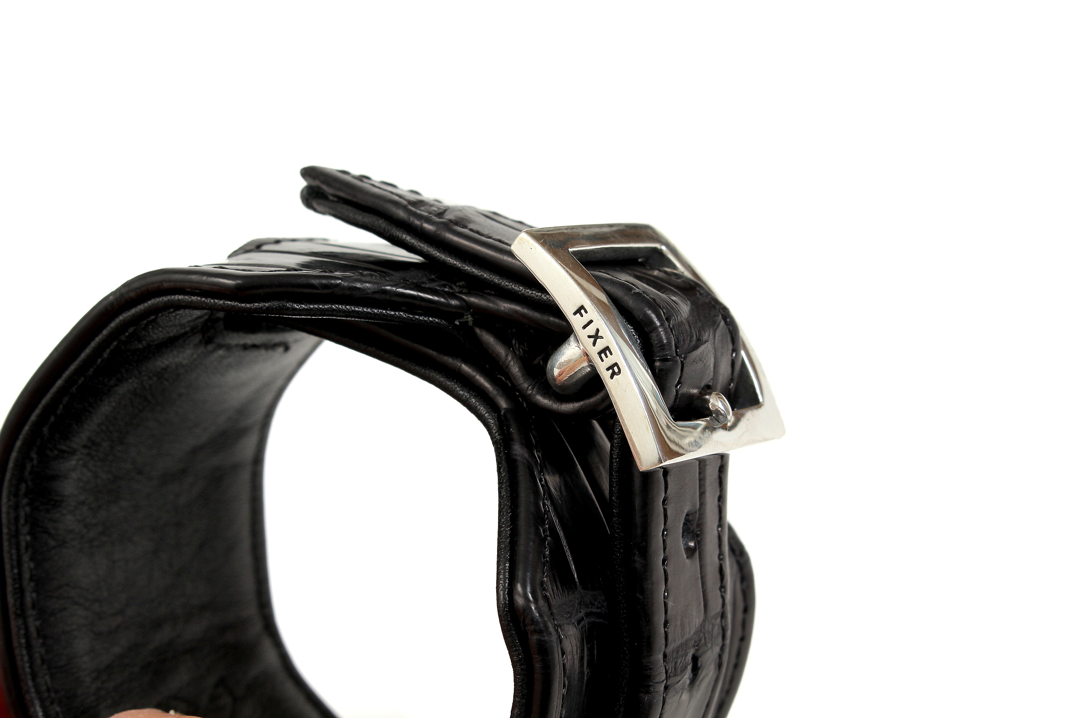 FIXER(フィクサー) LEATHER BRACELET 925 STERLING SILVER(925 スターリングシルバー) カーフ レザー ブレスレット BLACK (ブラック) 愛知 名古屋 altoediritto アルトエデリット クロコダイル ブレスレット バングル