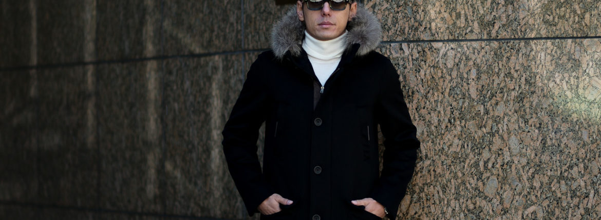 HERNO(ヘルノ) N-3B Cashmere coat (カシミア コート) LUIGI COLOMBO (ルイージ・コロンボ) 撥水 カシミア ロング コート BLACK (ブラック・9300) Made in italy (イタリア製) 2019 秋冬新作 altoediritto アルトエデリット 愛知 名古屋