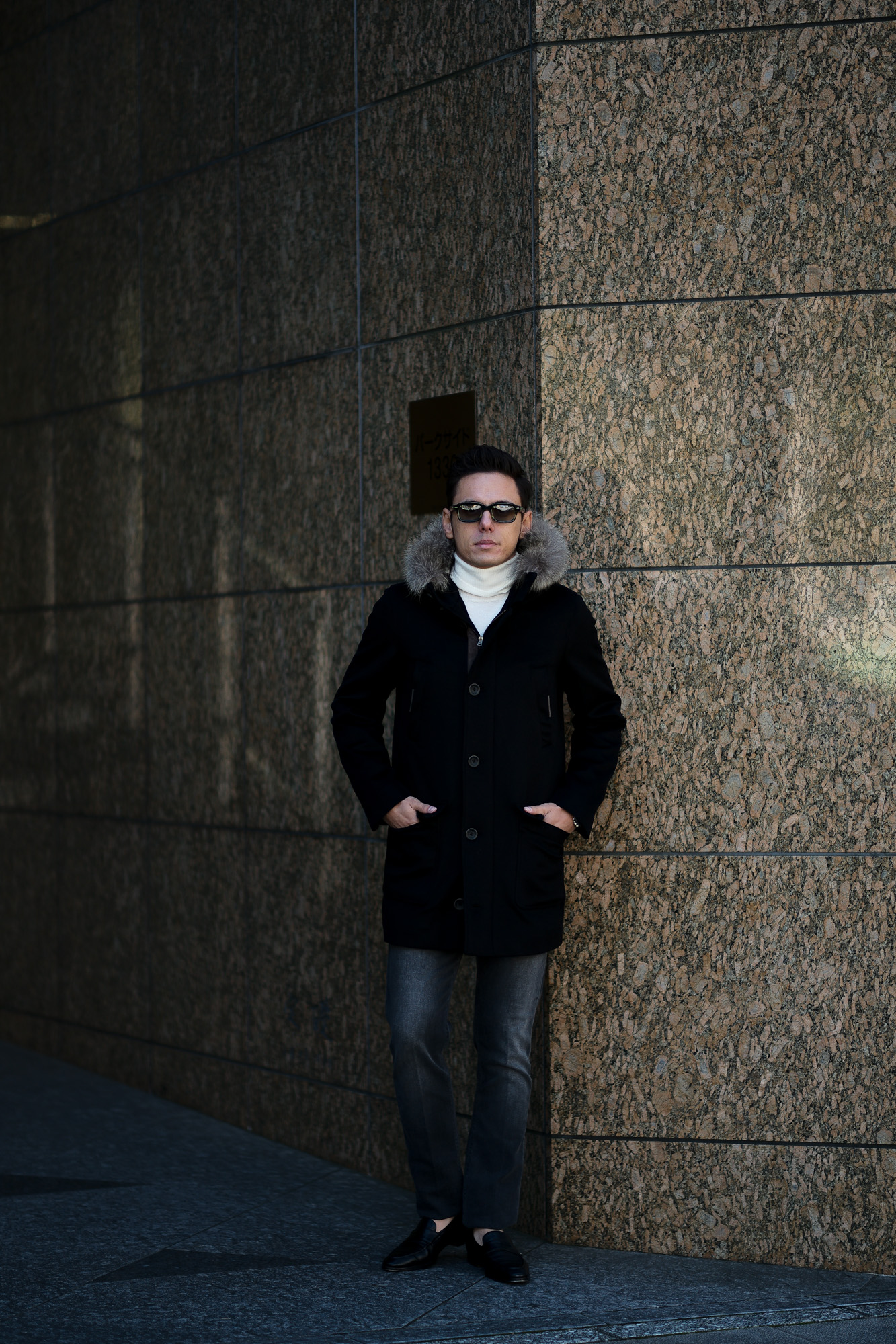 HERNO(ヘルノ) N-3B Cashmere coat (カシミア コート) LUIGI COLOMBO (ルイージ・コロンボ) 撥水 カシミア ロング コート BLACK (ブラック・9300) Made in italy (イタリア製) 2019 秋冬新作 altoediritto アルトエデリット 愛知 名古屋