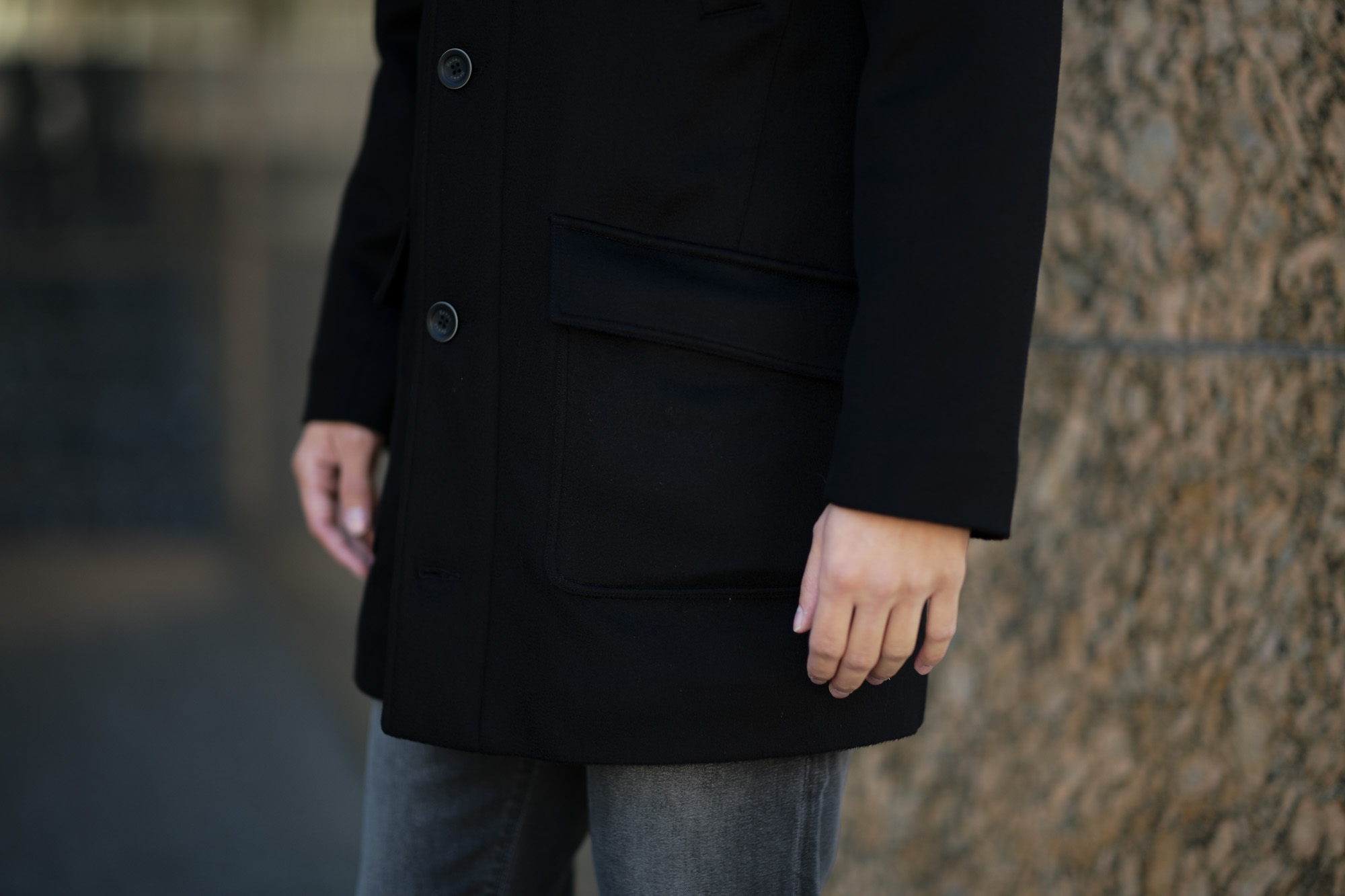 HERNO(ヘルノ) N-3B Cashmere coat (カシミア コート) LUIGI COLOMBO (ルイージ・コロンボ) 撥水 カシミア ロング コート BLACK (ブラック・9300) Made in italy (イタリア製) 2019 秋冬新作 altoediritto アルトエデリット 愛知 名古屋