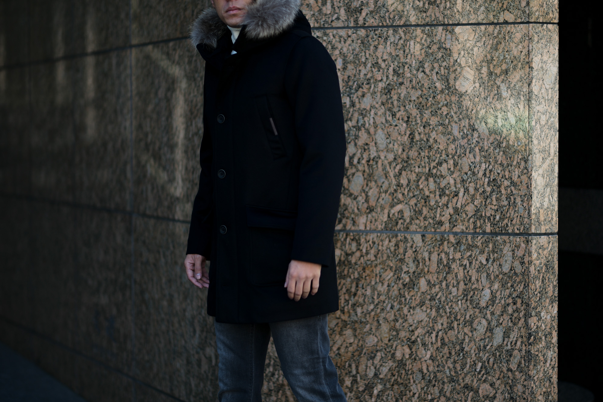 HERNO(ヘルノ) N-3B Cashmere coat (カシミア コート) LUIGI COLOMBO (ルイージ・コロンボ) 撥水 カシミア ロング コート BLACK (ブラック・9300) Made in italy (イタリア製) 2019 秋冬新作 altoediritto アルトエデリット 愛知 名古屋